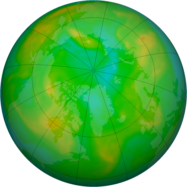 Arctic ozone map for 08 July 2015